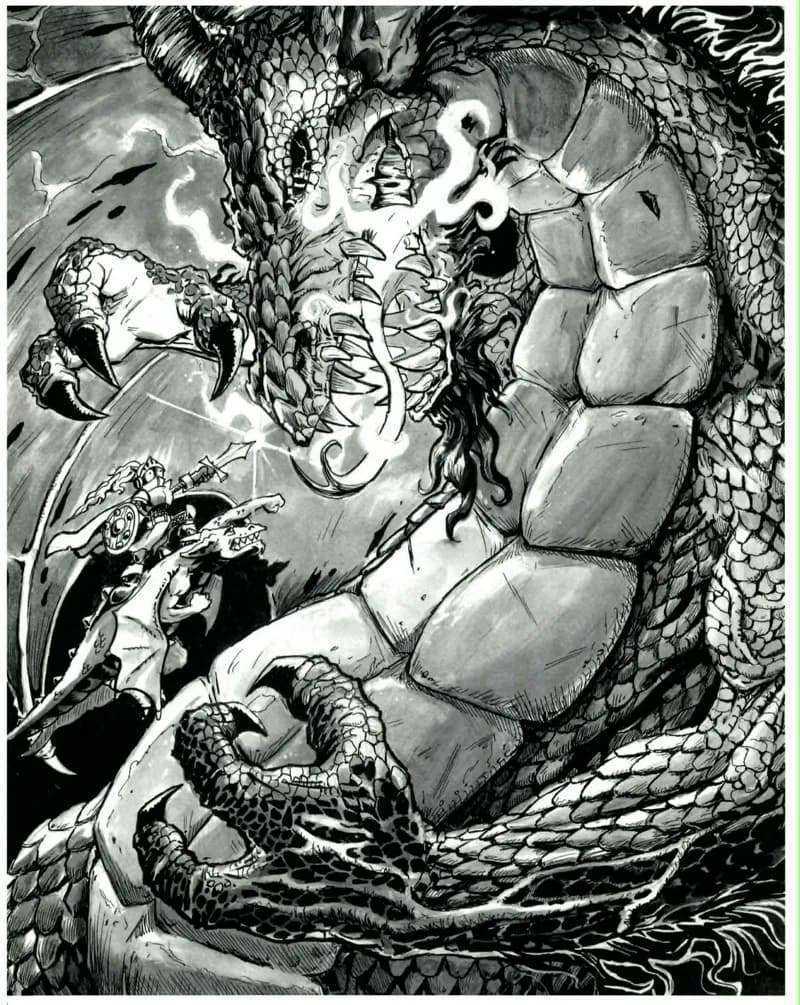 brave knight and lil dragon face off against a much larger dragon